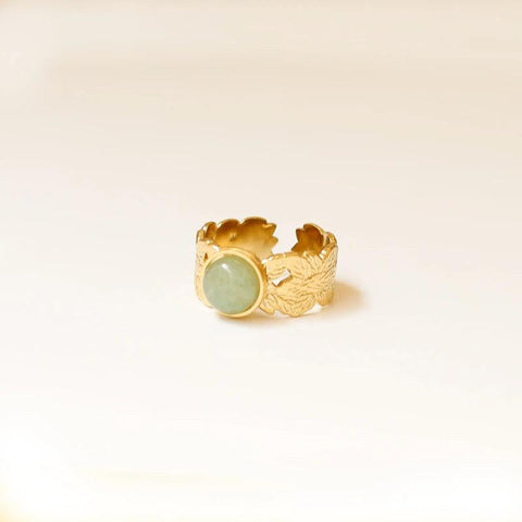 Bague feuille Aventurine