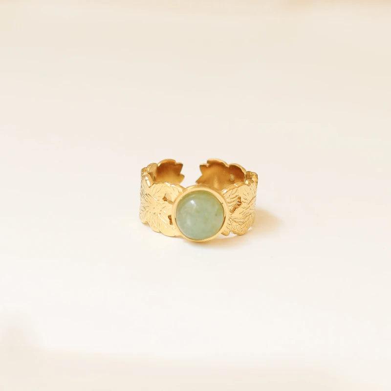 Bague feuille Aventurine