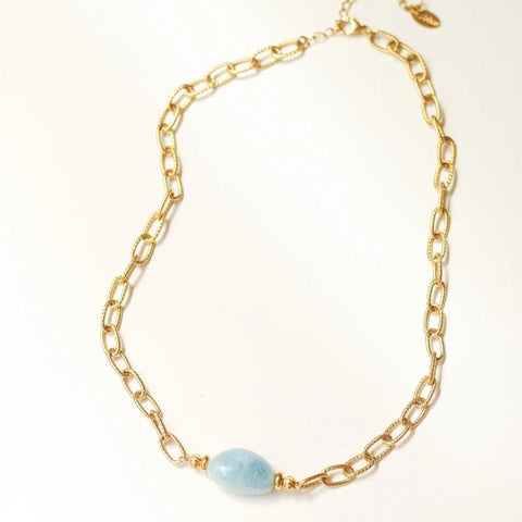 Collier ras de cou Aigue Marine