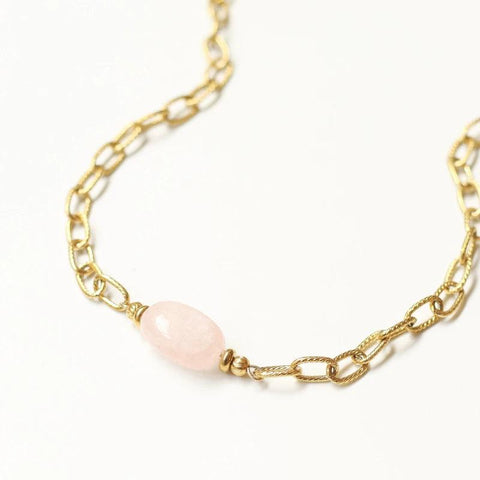 Collier ras de cou Quartz Rose