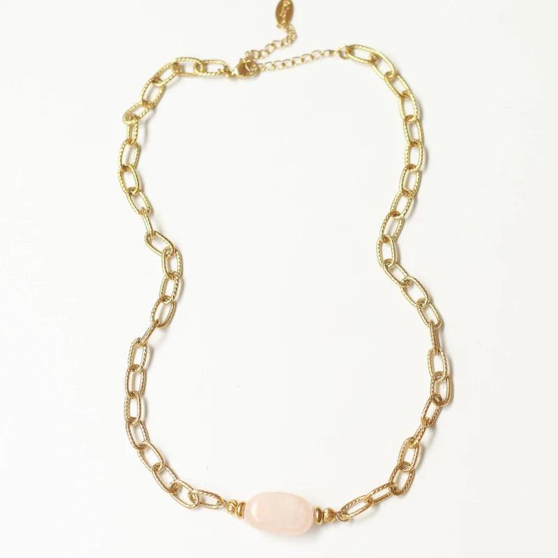 Collier ras de cou Quartz Rose