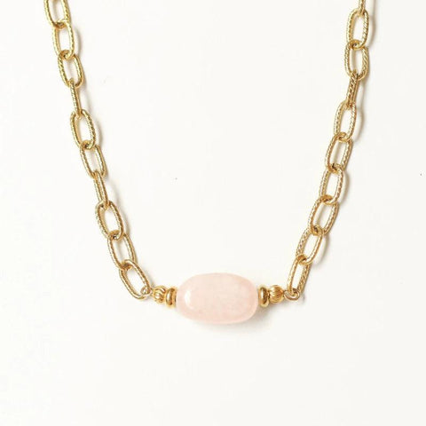 Collier ras de cou Quartz Rose