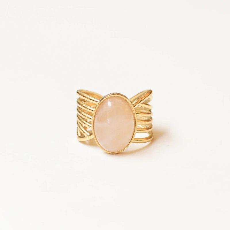 Bague vague Quartz rose