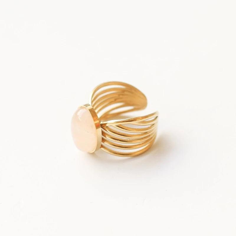 Bague vague Quartz rose