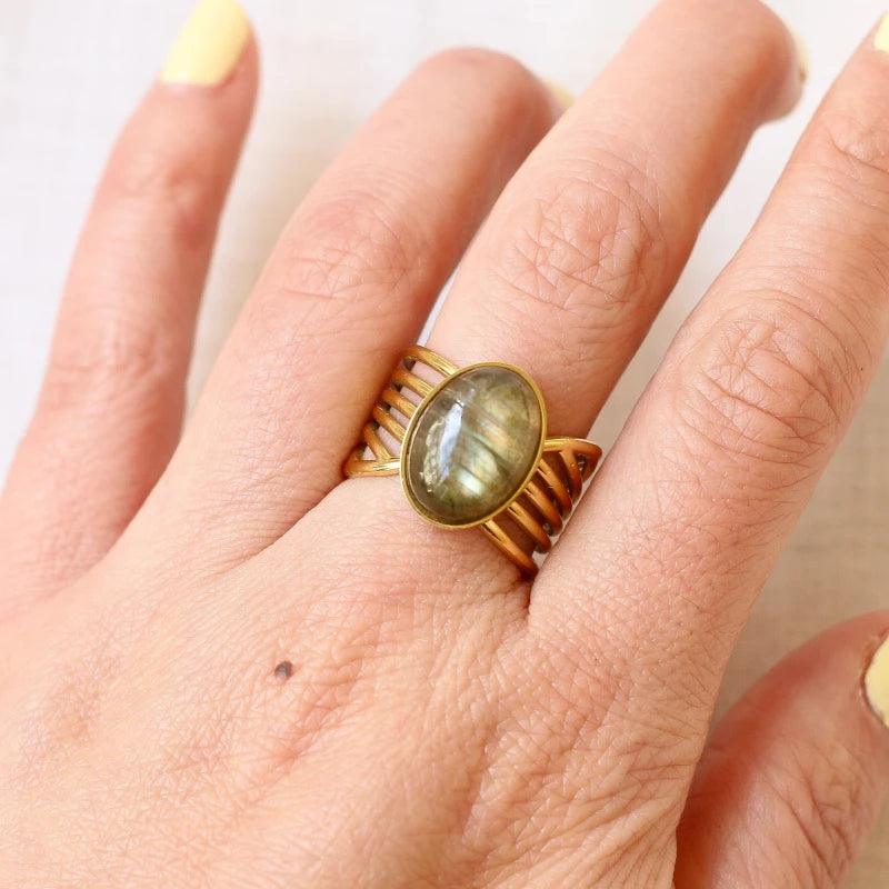 Bague vague Labradorite