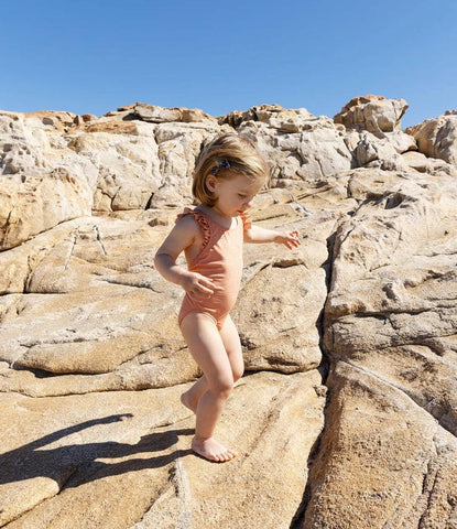 Maillot de bain Léa rose scintillant