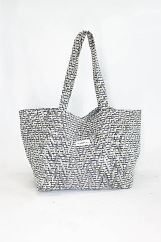 Sac cabas jacquard noir et blanc