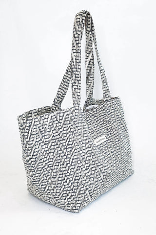 Sac cabas jacquard noir et blanc