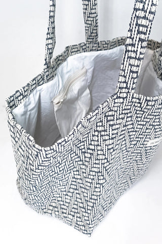 Sac cabas jacquard noir et blanc