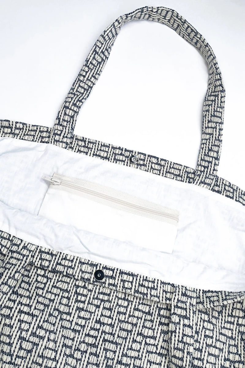 Sac cabas jacquard noir et blanc