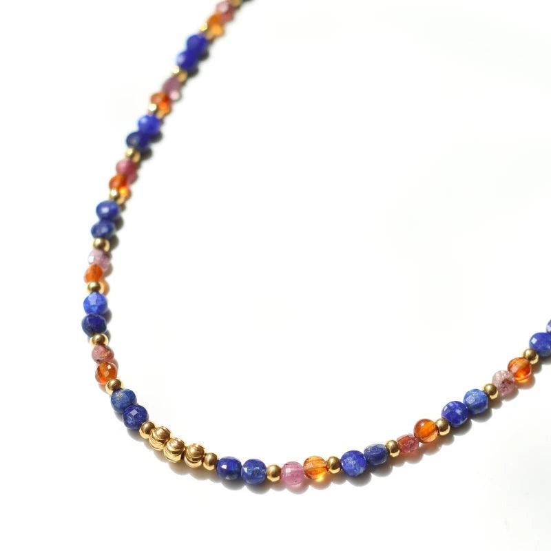 Collier perlé Lapis Lazuli et Grenat