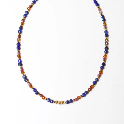 Collier perlé Lapis Lazuli et Grenat