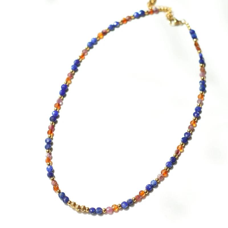 Collier perlé Lapis Lazuli et Grenat