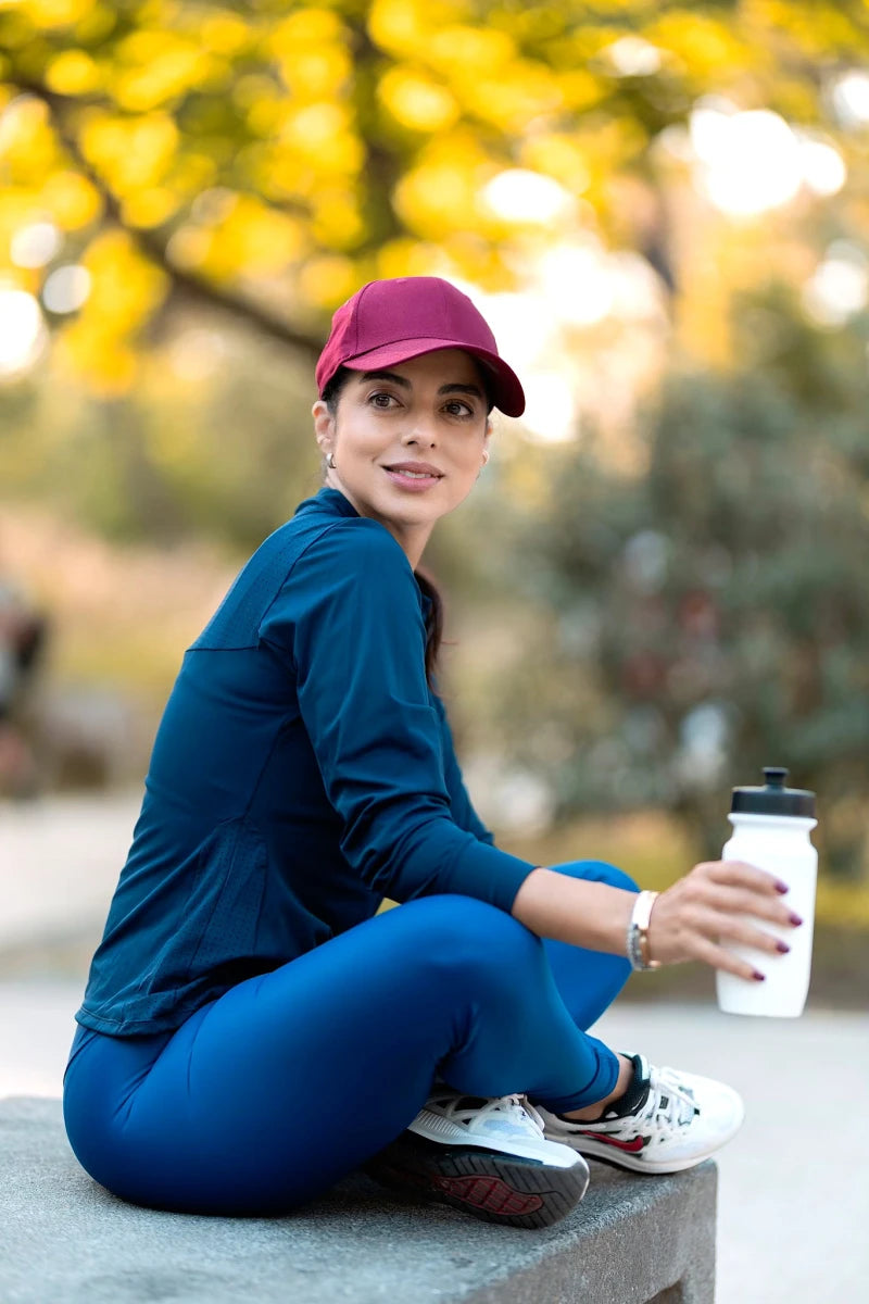 T shirt running manches longues bleu Oceano