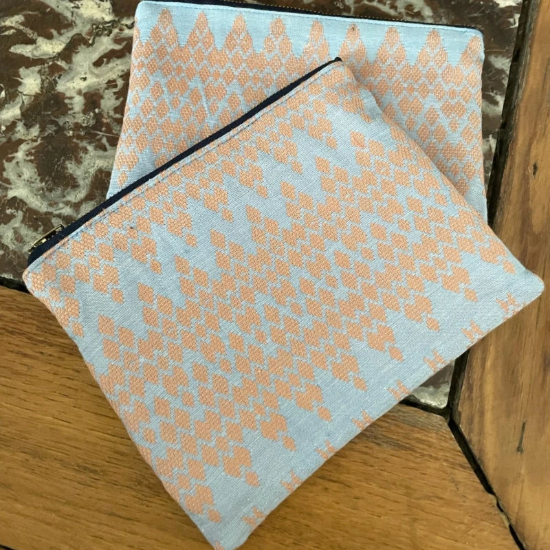 Pochette Kachin bleu et rose