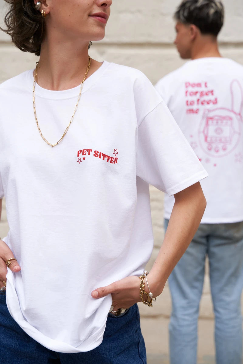 T-shirt blanc "Pet Sitter"