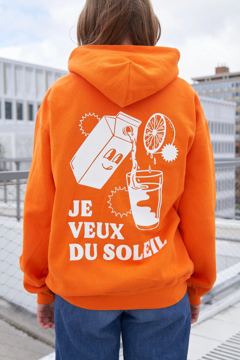 Sweat orange "Je veux du soleil"