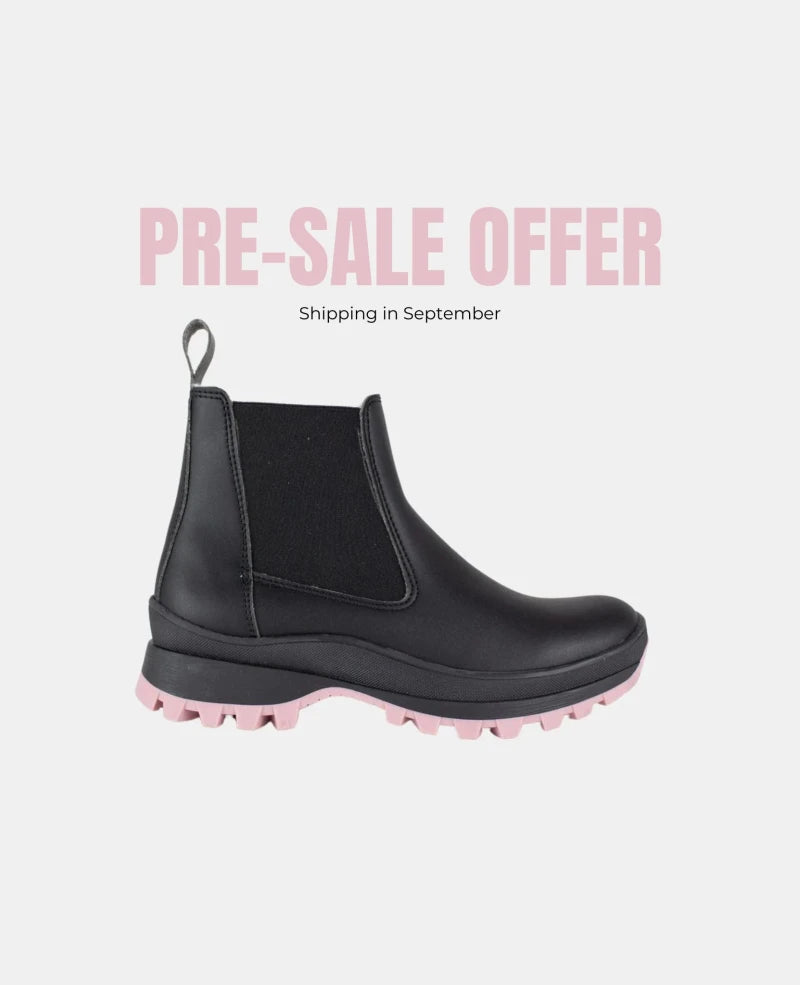 Chelsea Vegan Boots Chunky Pink