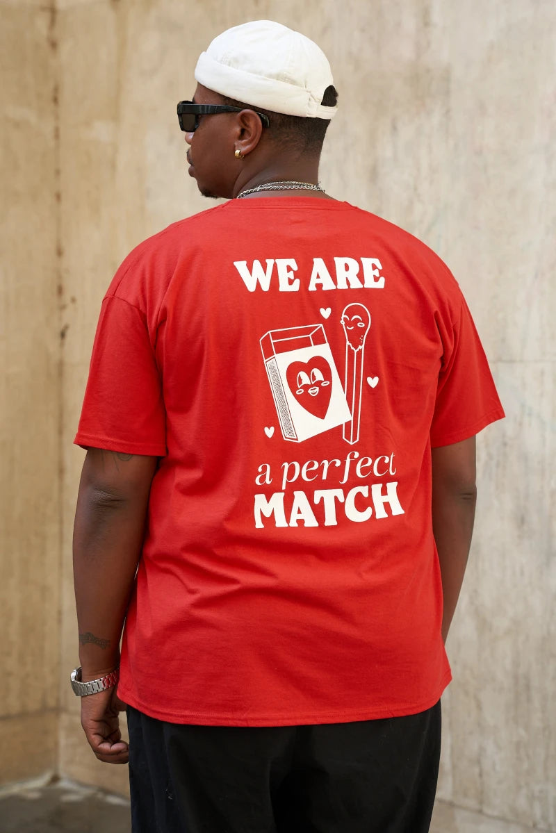 T-shirt rouge "Perfect Match"