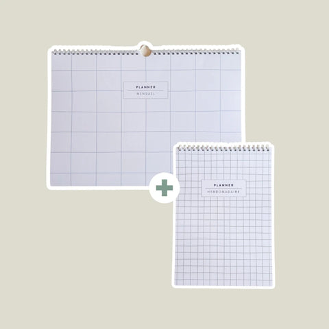 Pack planner mensuel + planner hebdo non datés