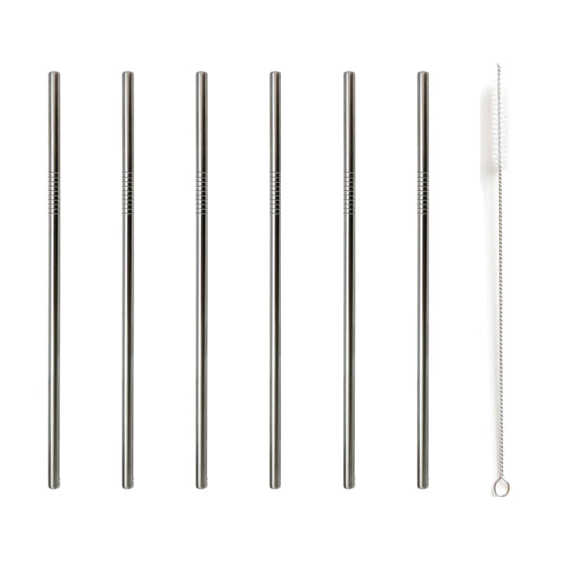 Paille droite en acier inoxydable