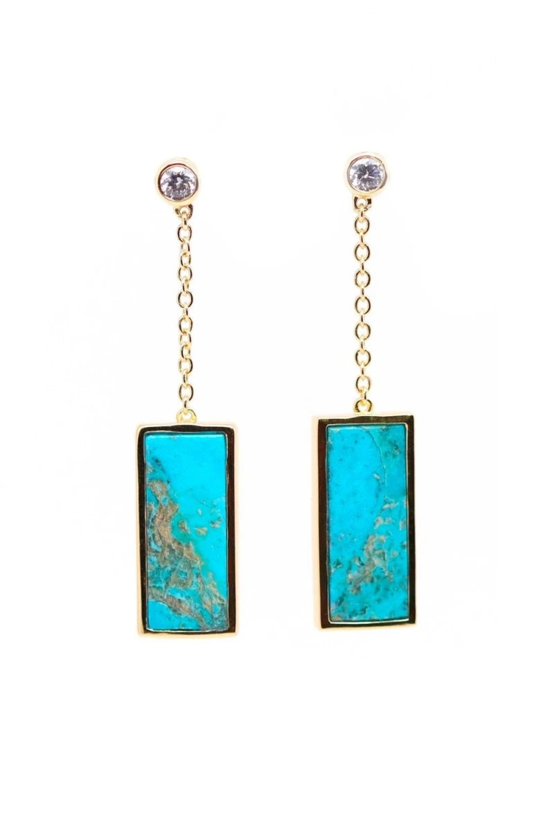 Boucles d'oreilles Augustine plaqué or Turquoise