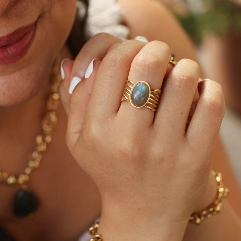 Bague vague Labradorite