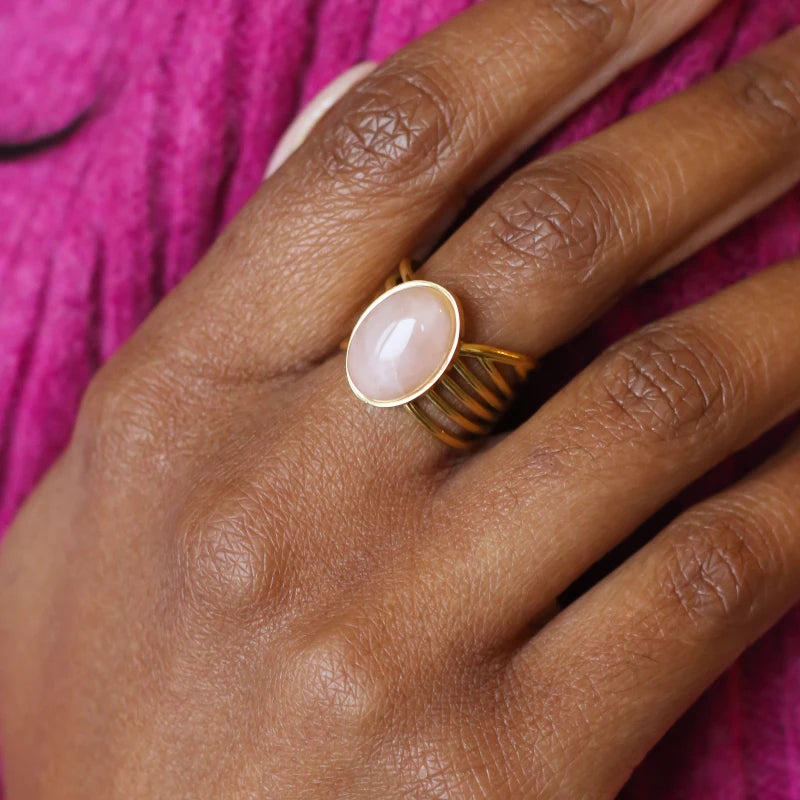 Bague vague Quartz rose