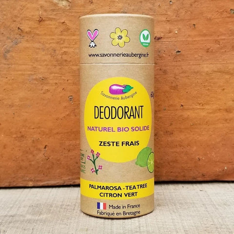 Déodorant solide Zeste frais | Fabriqué en Bretagne | Bio & vegan