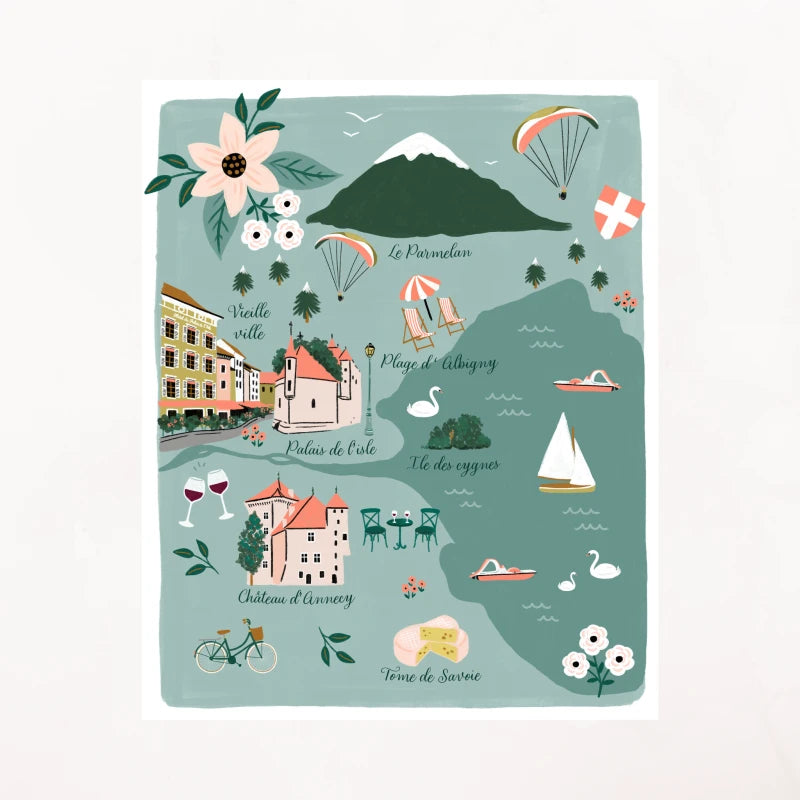 Annecy - Affiche illustration A3