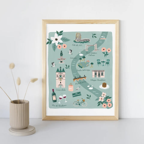 Bordeaux - Affiche illustration A3