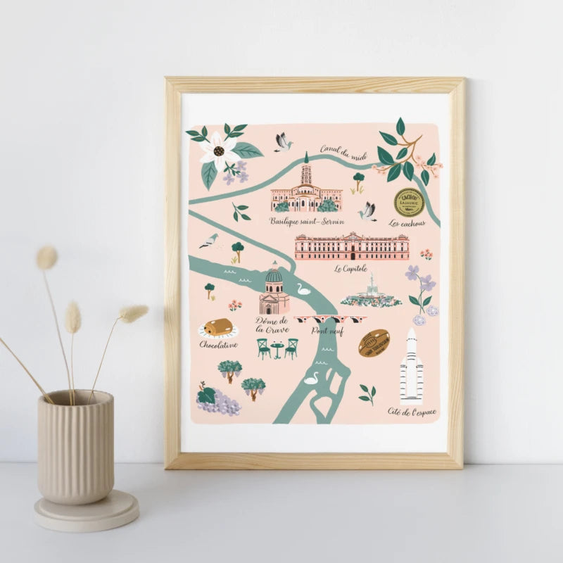Toulouse - Affiche illustration A3