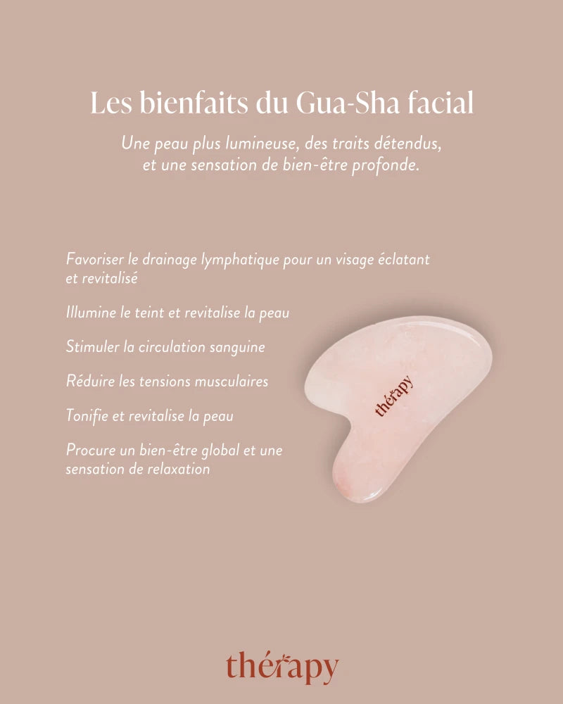 Roller et Gua Sha Set en Quartz Rose