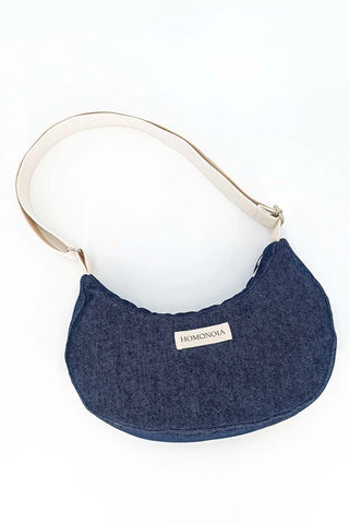 Sac demi-lune Gisèle en denim brut