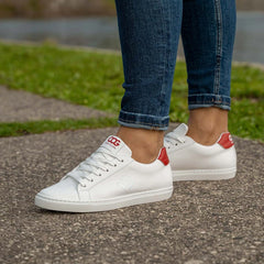 Baskets véganes unisexe Blanc Rouge Maïs - Winton