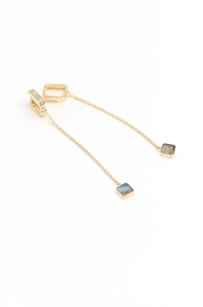 Boucles d'oreilles Séraphine plaqué or Labradorite