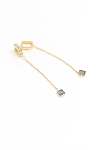 Boucles d'oreilles Séraphine plaqué or Labradorite