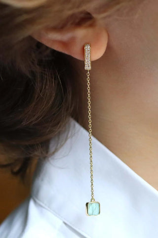 Boucles d'oreilles Séraphine plaqué or Labradorite