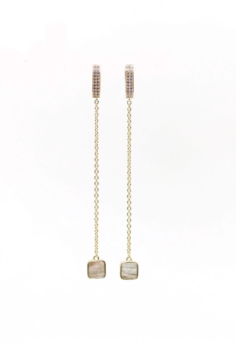 Boucles d'oreilles Séraphine plaqué or Labradorite