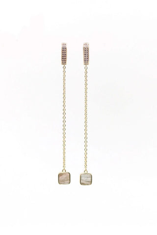 Boucles d'oreilles Séraphine plaqué or Labradorite