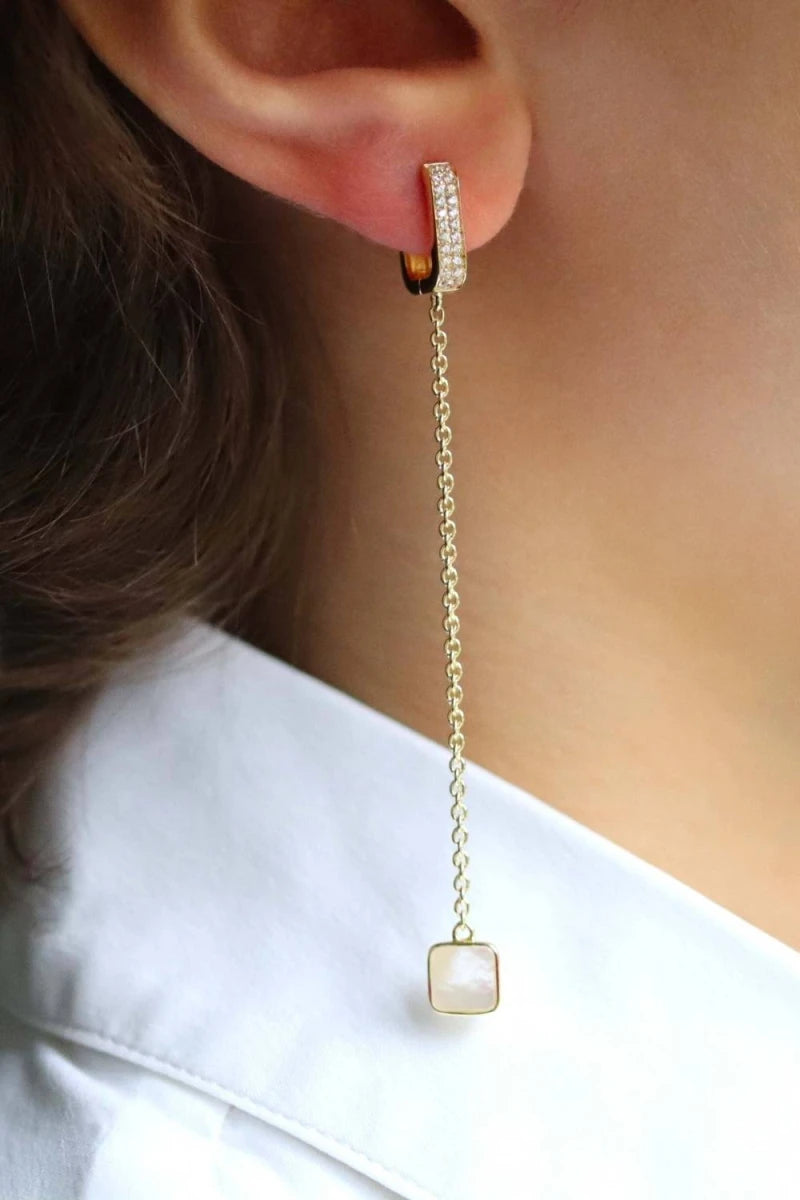 Boucles d'oreilles Séraphine plaqué or Nacre