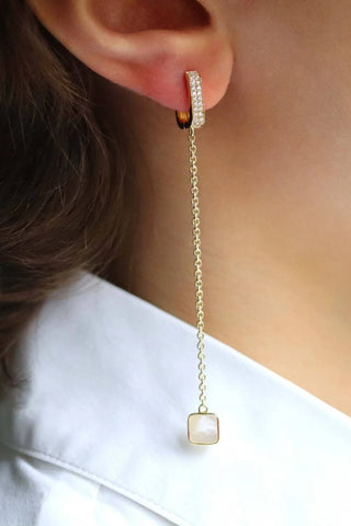 Boucles d'oreilles Séraphine plaqué or Nacre