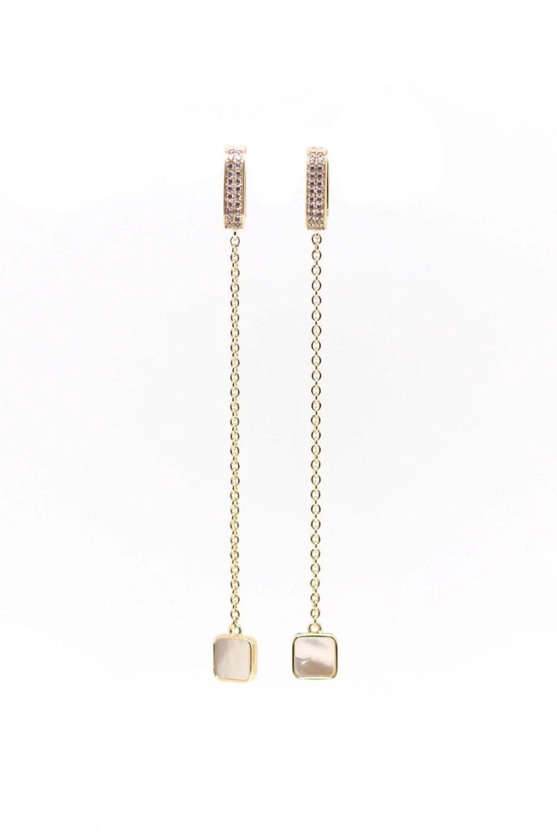 Boucles d'oreilles Séraphine plaqué or Nacre