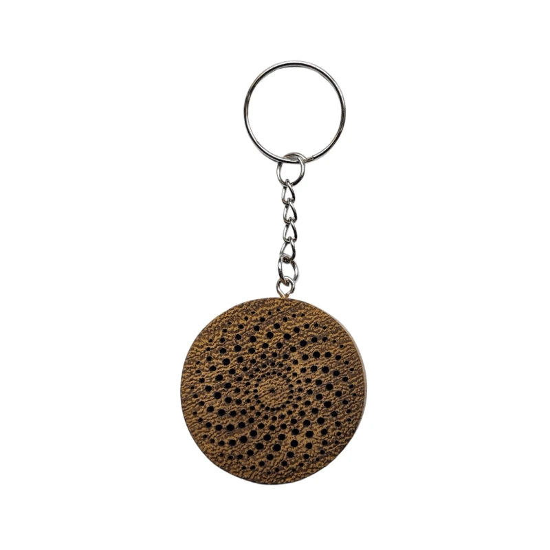 Porte-clé en bois surcyclé rond