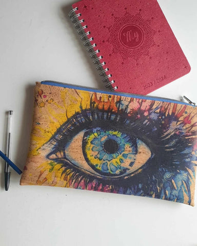 Grande pochette en liège Oeil