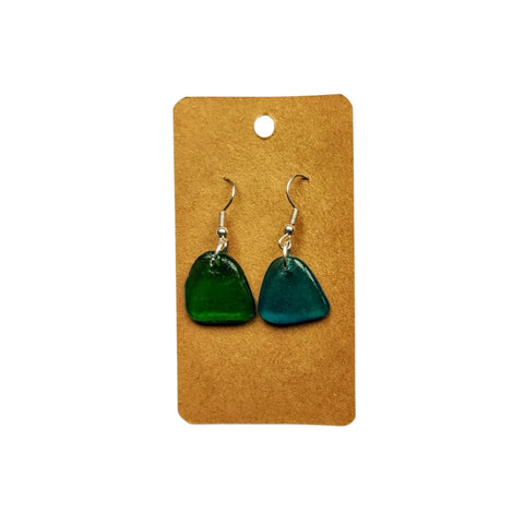 Boucle d'oreille en verre poli