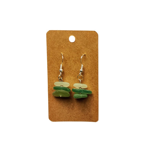 Boucle d'oreille en verre poli