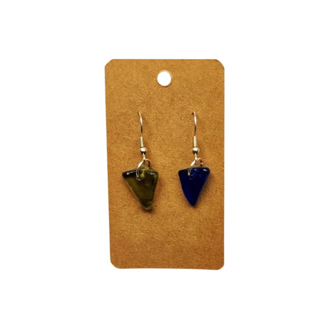 Boucle d'oreille en verre poli