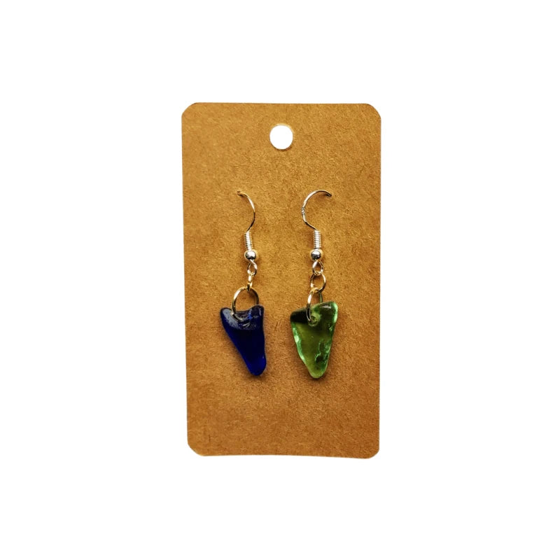 Boucle d'oreille en verre poli