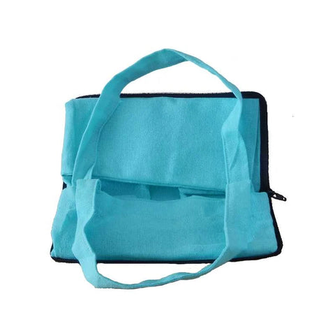 TOTE-BAG - Sac de course pliable en pochette Turquoise et rose